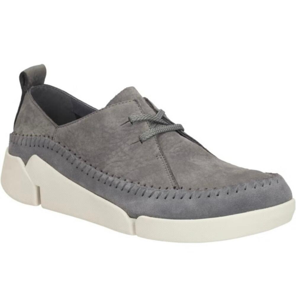 Clarks Trigenic Tri Angle Derby Gray Suede Lace-up Shoe 9M Comfort Avant Garde